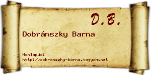 Dobránszky Barna névjegykártya
