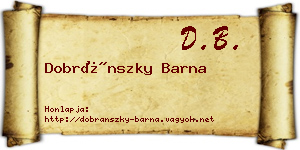 Dobránszky Barna névjegykártya