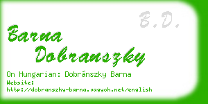 barna dobranszky business card